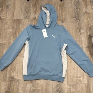 Puma Men's Light Blue and gray  Hoodie